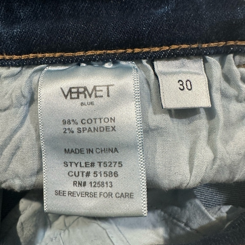 Vervet Women's Blue Jeans, Size 30, High-Rise, Skinny Fit, Stretch Distressed - Picture 2 of 13